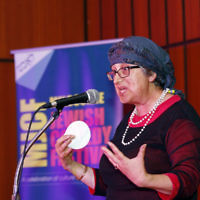7-12-17. Melbourne Jewish Comedy Festival. Kadimah, Elsternwick. Hanna Baum. Photo: Peter Haskin 7-12-17. Melbourne Jewish Comedy Festival. Kadimah, Elsternwick. Hanna Baum. Photo: Peter Haskin