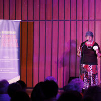 7-12-17. Melbourne Jewish Comedy Festival. Kadimah, Elsternwick. Hanna Baum. Photo: Peter Haskin 7-12-17. Melbourne Jewish Comedy Festival. Kadimah, Elsternwick. Hanna Baum. Photo: Peter Haskin