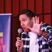 7-12-17. Melbourne Jewish Comedy Festival. Kadimah, Elsternwick. Josh Gurgiel. Photo: Peter Haskin 7-12-17. Melbourne Jewish Comedy Festival. Kadimah, Elsternwick. Josh Gurgiel. Photo: Peter Haskin