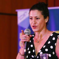 7-12-17. Melbourne Jewish Comedy Festival. Kadimah, Elsternwick. Miriam Levy. Photo: Peter Haskin 7-12-17. Melbourne Jewish Comedy Festival. Kadimah, Elsternwick. Miriam Levy. Photo: Peter Haskin