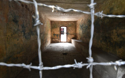 A view of the gas chamber at Stutthof. Photo: Bruce Adams-Pool/Getty Images