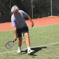 Bob Mendelsohn entered this photo of an American friend playing pickleball in Sydney.