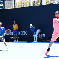 17-1-18. Australian Open 2018. Round 1 Mens doubles. Dudi Sela / Thomas Fabbiano lost their opeing match. Photo: Peter Haskin
