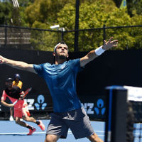 17-1-18. Australian Open 2018. Round 1 Mens doubles. Dudi Sela / Thomas Fabbiano lost their opeing match. Photo: Peter Haskin
