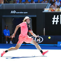17-1-18. Australian Open 2018. Round 2 Mens singles. Denis Shapovalov lost to Jo-Wilfried Tsonga. 6-3 3-6, 6-1, 6-7, 5-7. Photo: Peter Haskin
