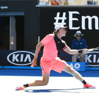 17-1-18. Australian Open 2018. Round 2 Mens singles. Denis Shapovalov lost to Jo-Wilfried Tsonga. 6-3 3-6, 6-1, 6-7, 5-7. Photo: Peter Haskin