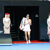 18-1-18. Australian Open 2018. Round 2 Womens singles. Camila Giorgi lost to Ash Barty 7-5, 4-6, 1-6.  Photo: Peter Haskin