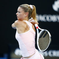 18-1-18. Australian Open 2018. Round 2 Womens singles. Camila Giorgi lost to Ash Barty 7-5, 4-6, 1-6.  Photo: Peter Haskin