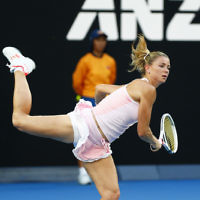 18-1-18. Australian Open 2018. Round 2 Womens singles. Camila Giorgi lost to Ash Barty 7-5, 4-6, 1-6.  Photo: Peter Haskin