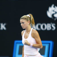 18-1-18. Australian Open 2018. Round 2 Womens singles. Camila Giorgi lost to Ash Barty 7-5, 4-6, 1-6.  Photo: Peter Haskin