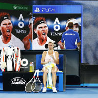 18-1-18. Australian Open 2018. Round 2 Womens singles. Camila Giorgi lost to Ash Barty 7-5, 4-6, 1-6.  Photo: Peter Haskin