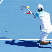 19-1-18. Australian Open 2018. Round 3 Mens singles. Diego Schwartzman def Alex Dolgopolov 6-7, 6-2, 6-3, 6-3.   Photo: Peter Haskin