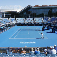19-1-18. Australian Open 2018. Round 3 Mens singles. Diego Schwartzman def Alex Dolgopolov 6-7, 6-2, 6-3, 6-3.   Photo: Peter Haskin