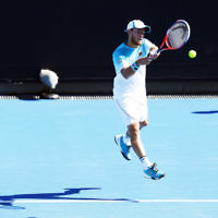 19-1-18. Australian Open 2018. Round 3 Mens singles. Diego Schwartzman def Alex Dolgopolov 6-7, 6-2, 6-3, 6-3.   Photo: Peter Haskin
