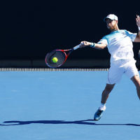 19-1-18. Australian Open 2018. Round 3 Mens singles. Diego Schwartzman def Alex Dolgopolov 6-7, 6-2, 6-3, 6-3.   Photo: Peter Haskin