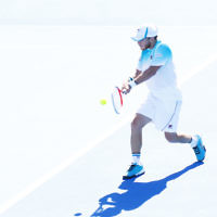 19-1-18. Australian Open 2018. Round 3 Mens singles. Diego Schwartzman def Alex Dolgopolov 6-7, 6-2, 6-3, 6-3.   Photo: Peter Haskin