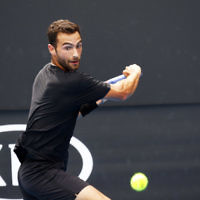Australian Open 2018. Mens qualifying round 1. Noah Rubin lost to Mackenzie McDonald 1-6, 0-6. Photo: Peter Haskin
