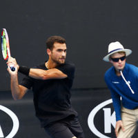 Australian Open 2018. Mens qualifying round 1. Noah Rubin lost to Mackenzie McDonald 1-6, 0-6. Photo: Peter Haskin