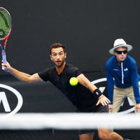 Australian Open 2018. Mens qualifying round 1. Noah Rubin lost to Mackenzie McDonald 1-6, 0-6. Photo: Peter Haskin