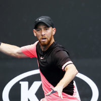 15-1-18. Australian Open. Round 1. Dudi Sela lost to Ryan Harrison in five sets. 3-6, 7-5, 6-3, 5-7, 2-6. Photo: Peter Haskin