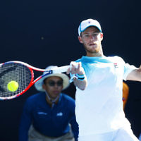 15-01-18. Australian Open. Diego Schwartzman defeated Dusan Lajovic 2-6, 6-3, 7-5, 4-6, 11-9. Photo: Peter Haskin