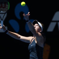 16-1-18. Australian Open 2018. Round 1 women. Madeline Brengle lost to Johanna Konta 3-6 1-6. Photo: Peter Haskin