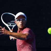 16-1-18. Australian Open 2018. Round 1 men. Peter Polansky lost to Karen Khachanov 6-7 6-7 4-6. Photo: Peter Haskin