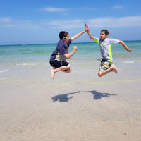 Miriam Abenaim  entered this photo of two Abenaim brothers at Aspendale beach, Melbourne.