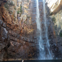 Iddo Snir at Jim Jim Falls in Kakadu National Park, Northern Territory.