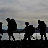 Rachel Flitman entered this photo of the Flitman family with partners Jase and Iddo hiking the Three Capes Track in Tasmania.