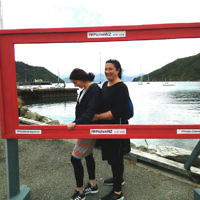Vivienne Deitz is pictured with daughter Tahnie Hanouka at Picton, New Zealand.