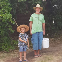 Raymond Rothschild and his grandson Jacob Ri chardson going fishing in Frankston.