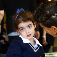 Mount Scopus College. xxxx still a little unsure what the day will bring. Photo: Peter Haskin