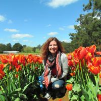 Melissa Morris at the Tesselaar Tulip Festival.
