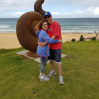 Melissa and Braham Morris at Short Point Beach, Merimbula.