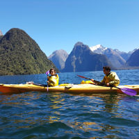 Michelle Kanevsky and Avishai Brown in Milford Sound, New Zealand.