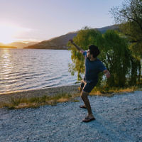 Avishai Brown at sunset in Queenstown, New Zealand.
