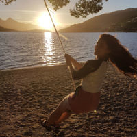 Michelle Kanevsky at sunset in Queenstown,  New Zealand.