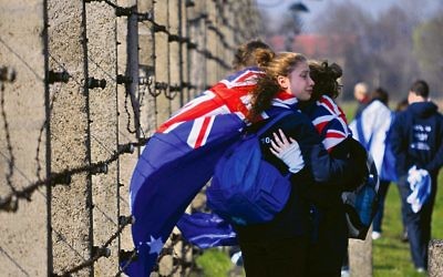 March of the Living participants at Auschwitz. Photo: Emmanuel Santos