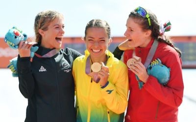 Jemima Montag (middle) with Alana Barber (left) and Bethan Davies.