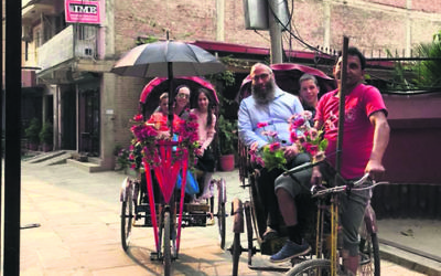 Rabbi Kastel and his family travelling in the lead-up to this year's seder.