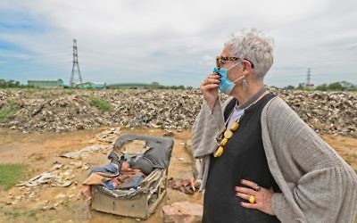 OzHarvest founder Ronni Kahn at a rubbish tip in Thailand. 
Photo: Bruno Kataoka