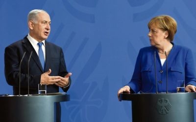 Benjamin Netanyahu holding a press conference with Angela Merkel earlier this week. Photo: Haim Zach/GPO Benjamin Netanyahu holding a press conference with Angela Merkel earlier this week. Photo: Haim Zach/GPO