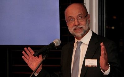 Professor Israel Bar-Joseph speaking at the Garvan-Weizmann Centre for Cellular Genomics' first birthday celebration in Sydney. Photo: Shane Desiatnik