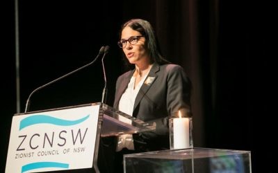 Anat Sultan-Dadon at the Sydney communal Yom Hazikaron commemoration this year. Photo: Nadine Saacks Photography