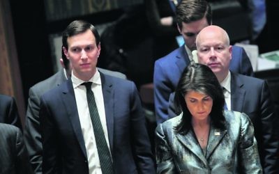 Jared Kushner with US ambassador to the United Nations Nikki Haley. Photo: Drew Angerer/Getty Images