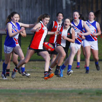 2-9-18. In their first year in the competition, the AJAX U 14 girls take out the premiership against East Malvern. Photo: Peter Haskin