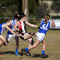 2-9-18. In their first year in the competition, the AJAX U 14 girls take out the premiership against East Malvern. Photo: Peter Haskin