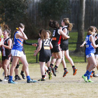 2-9-18. In their first year in the competition, the AJAX U 14 girls take out the premiership against East Malvern. Photo: Peter Haskin