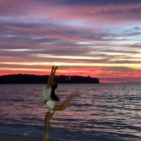 Cynthia Pollak entered this photo of granddaughter Dahlia Sion playing on the beach in Phuket at sunset.